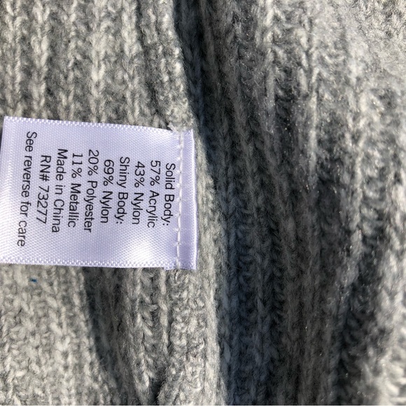 Nine West Womens Crewneck Long Sleeve Sweater Pullover Gray Chevron Top Size XXL - Picture 5 of 5